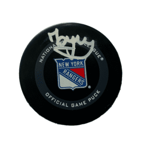 Pavel Buchnevich signed New York Rangers NHL puck