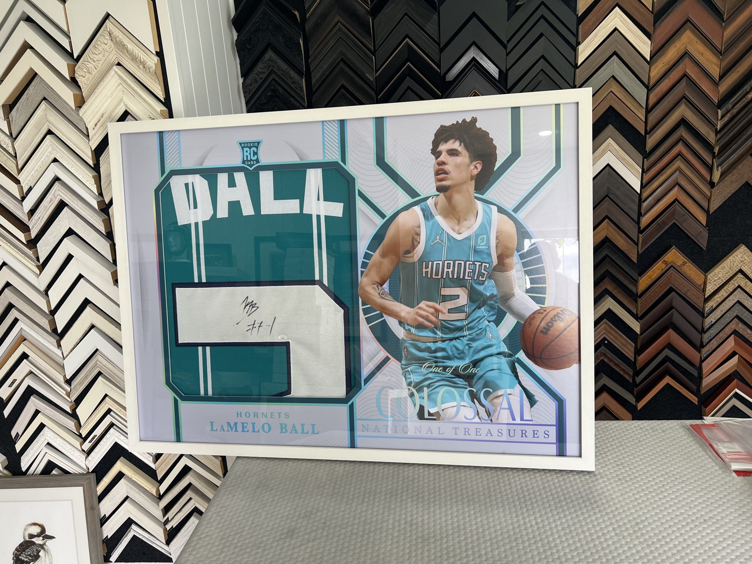 LaMelo Ball signed giant National Treasures RPA